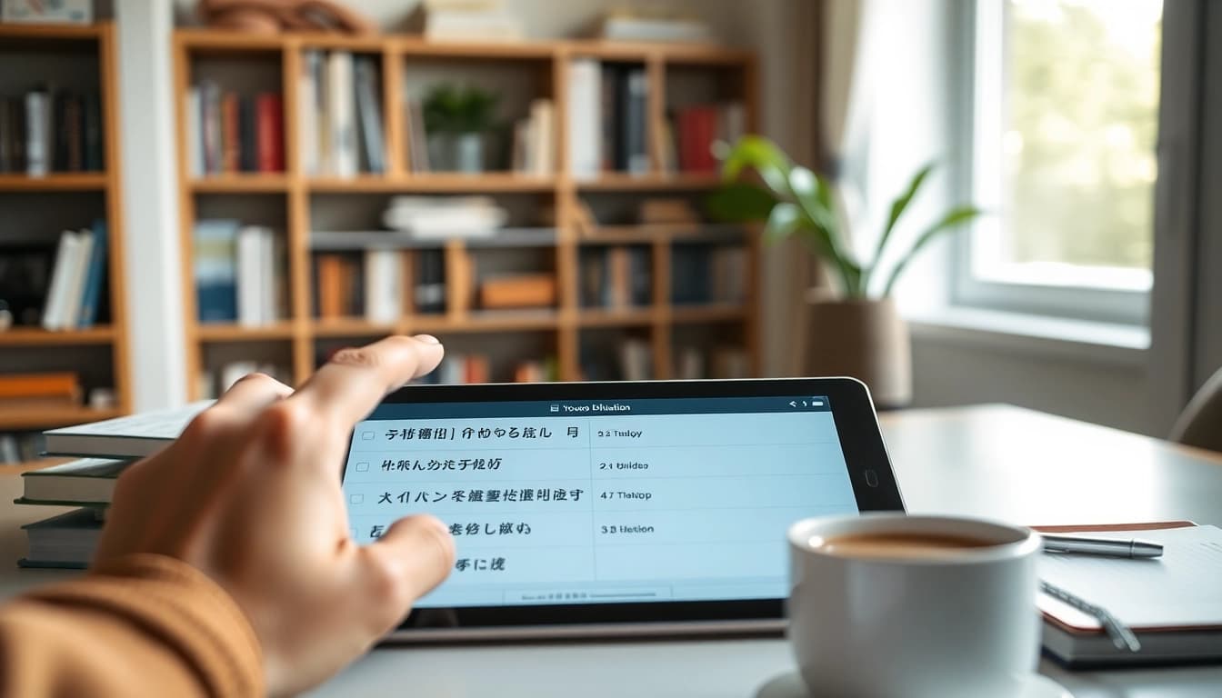 Youdao translation app showcased on a tablet in a modern workspace, emphasizing innovative language learning tools.