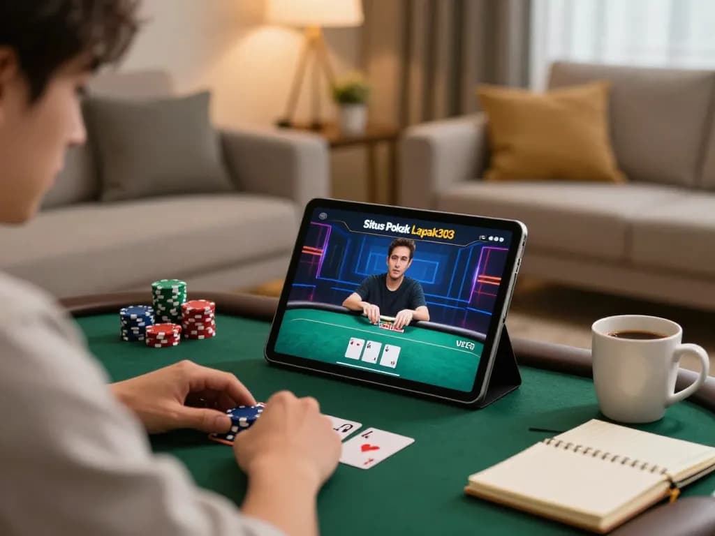 Situs Poker Lapak303 brings excitement as a player engages in strategic online poker.