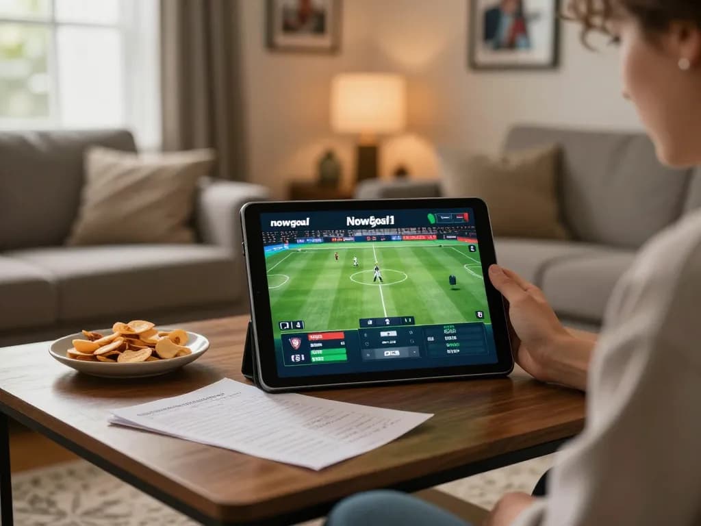 Experience the thrill of sports betting with nowgoal 2in1 in a cozy home setup featuring betting strategy notes.