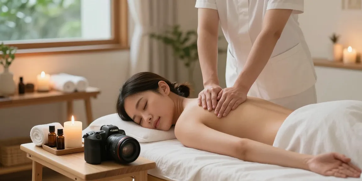 Relaxation at home with a professional giving a 사당출장마사지, creating a serene spa atmosphere.