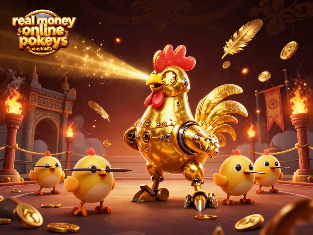 Experience real money online pokies Australia with engaging scenes and vibrant characters in a 3D casino illustration.