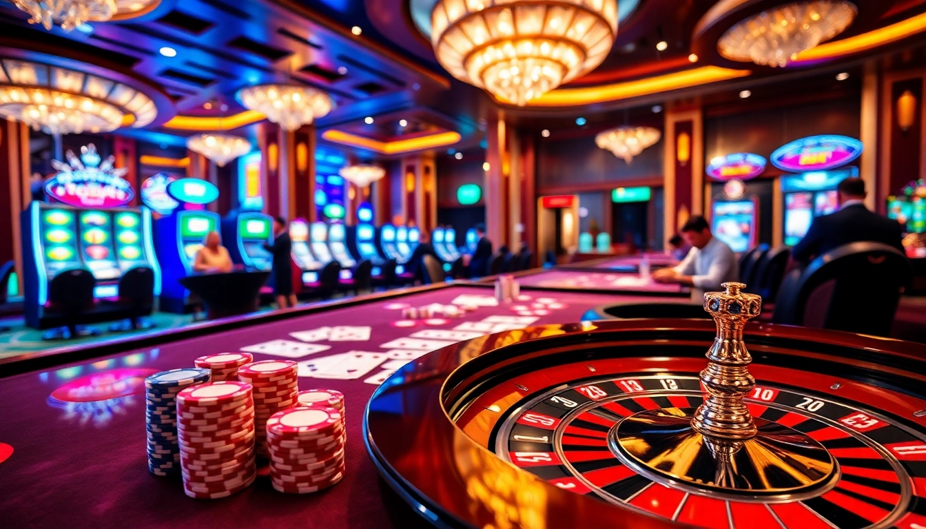 Players enjoy thrilling games at UU88C.CASINO, featuring vibrant roulette and poker tables.