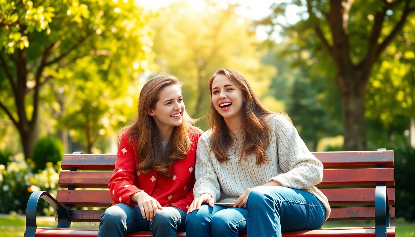 Young adults experiencing a crush on each other in a sunny park.