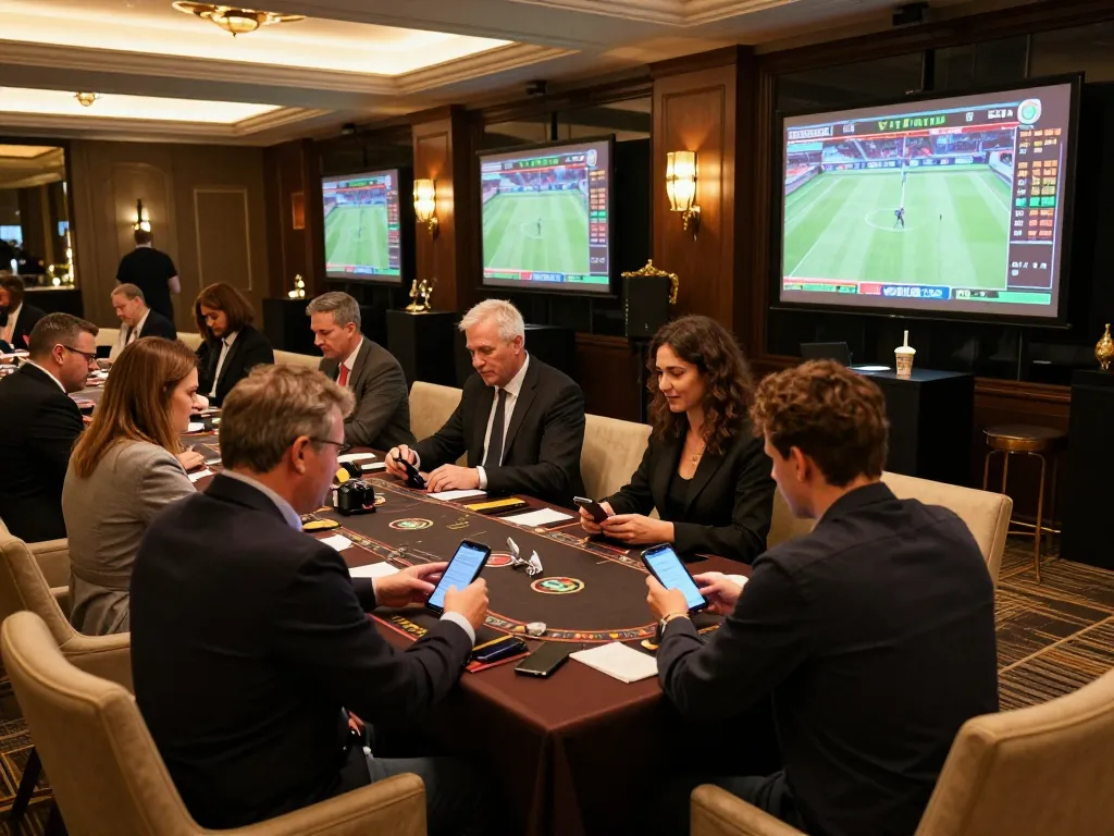 Betting action at FC 88 live sports event with enthusiasts placing wagers on mobile apps.