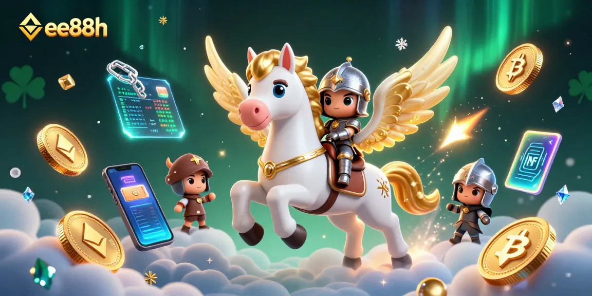 Play exciting casino games with ee88h in an engaging 3D illustration featuring a celestial theme.