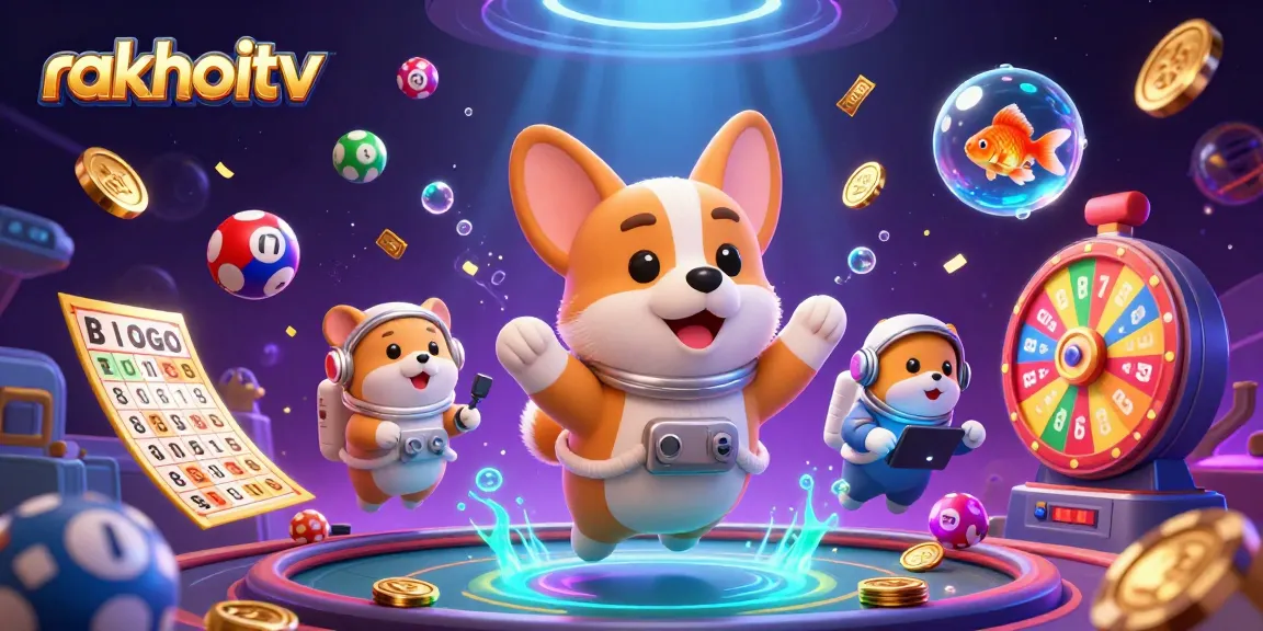 Experience gaming excitement with rakhoitv's dynamic floating characters in a casino universe.
