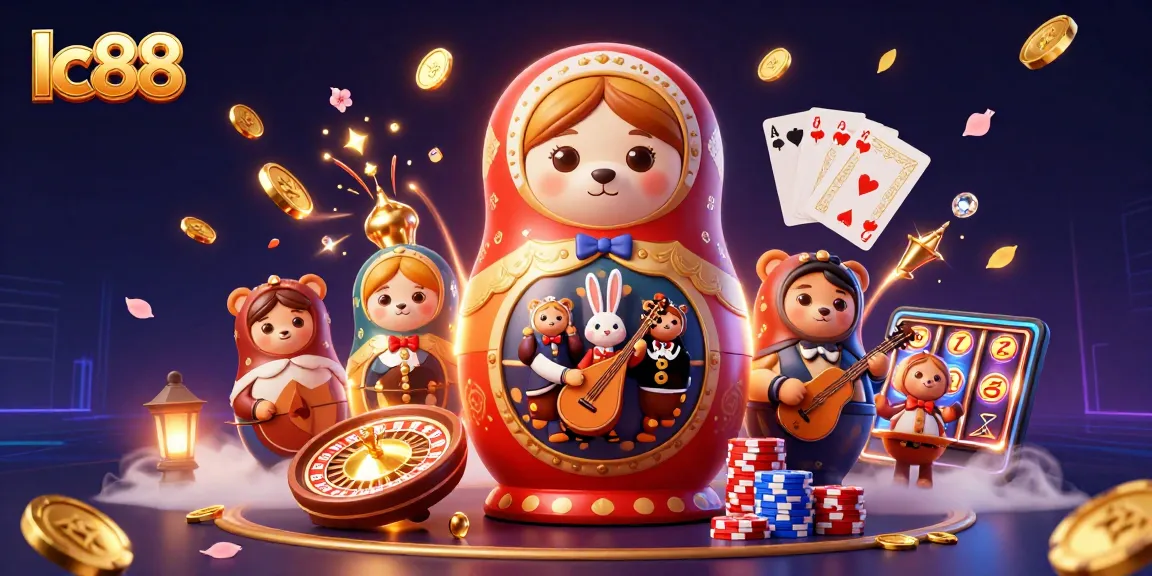 Experience thrill with lc88's vibrant 3D casino scene filled with dazzling game elements!